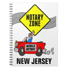 Mobile Notary Zone Red Sports Car New Jersey Notizblock