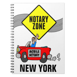 Mobile Notary Zone Red Sports Car New York Notizblock