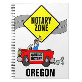 Mobile Notary Zone Red Sports Car Oregon Notizblock