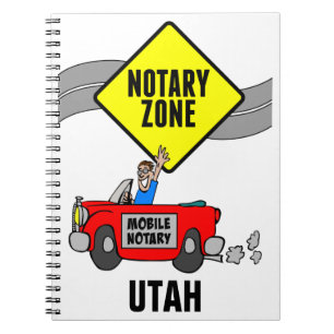 Mobile Notary Zone Red Sports Car Utah Notizblock