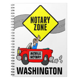 Mobile Notary Zone Red Sports Car Washington Notizblock