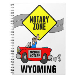 Mobile Notary Zone Red Sports Car Wyoming Notizblock