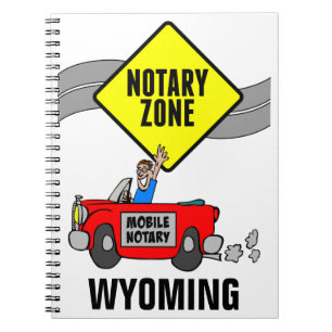 Mobile Notary Zone Red Sports Car Wyoming Notizblock