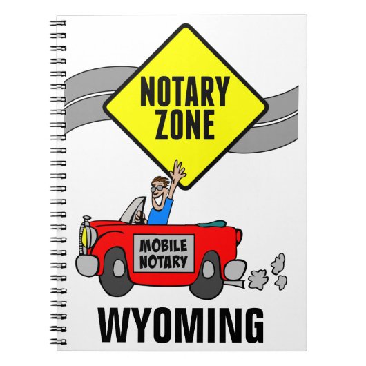 Mobile Notary Zone Red Sports Car Wyoming Notizblock (Vorderseite)
