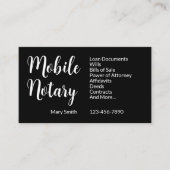 Mobile Notdienste Telefonnummer Schwarz & Weiß Visitenkarte (Vorderseite)