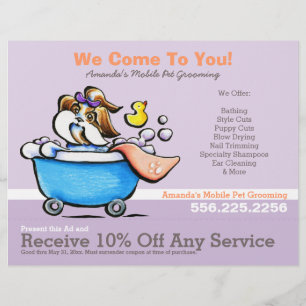 Mobile Pet Groomer Shih Tzu Lila Coupon Ad Flyer