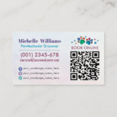 Mobile Pet Grooming Services - Aquarellkunst Visitenkarte (Rückseite)