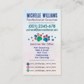 Mobile Pet Grooming Services - Aquarellkunst Visitenkarte (Rückseite)