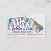 Mobile Pet Grooming Services - Aquarellkunst Visitenkarte (Vorderseite)