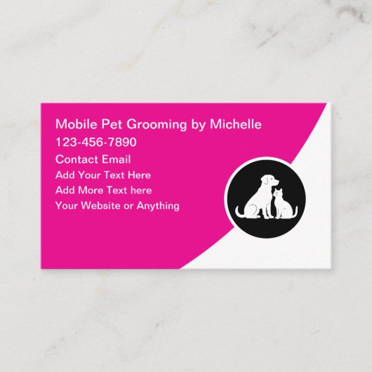 Mobile Pet Grooming Services Visitenkarte (Vorderseite)