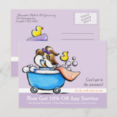Mobile Pet Grooming Shih Tzu Lila Coupon Mailer Postkarte (Vorne/Hinten)