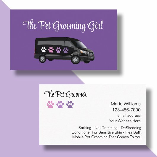 Mobile Pet Grooming Trendy Business Cards Visitenkarte