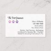 Mobile Pet Grooming Trendy Business Cards Visitenkarte (Rückseite)