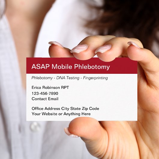Mobile Phlebotomist Medical Business Cards Visitenkarte
