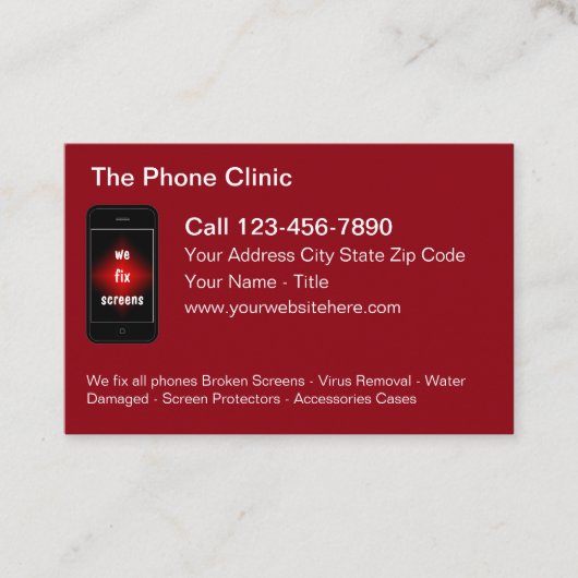 Mobile Phone Repair Modern Business Card Visitenkarte (Vorderseite)