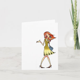 Mobile Phone Women Notecard Karte