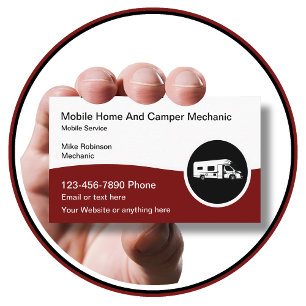 Mobile RV- und Camper-Reparaturmechaniker Visitenkarte