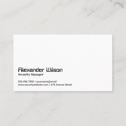 Mobile Security Online Protection Services Visitenkarte (Rückseite)