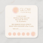Mobile Spray Tan Loyalty Card 6 Besuch Quadratische Visitenkarte (Rückseite)