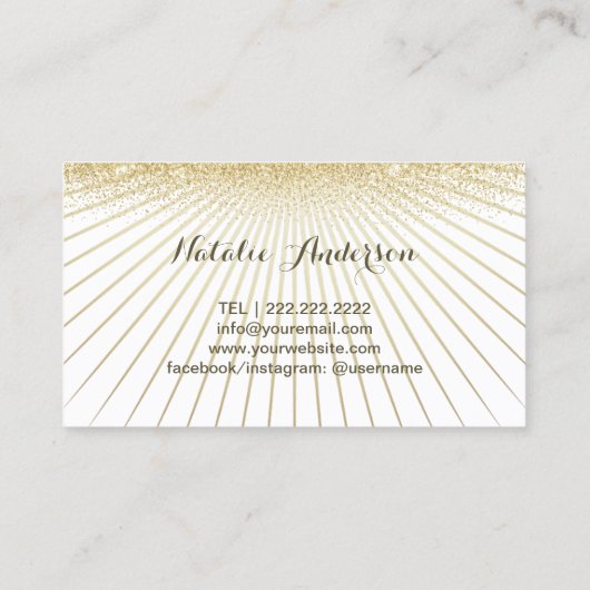 Mobile Spray Tan Modern Gold Rays Beauty Salon Visitenkarte (Rückseite)