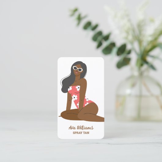 Mobile Spray Tan Visitenkarte (Stehend Vorderseite)