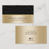 Mobile Spray Tanning Moderner Black Gold Wellness- Visitenkarte (Vorne/Hinten)