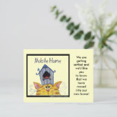 Mobile Zuhause für Katzen und Vögel House Ankündigungspostkarte (Stehend Vorderseite)