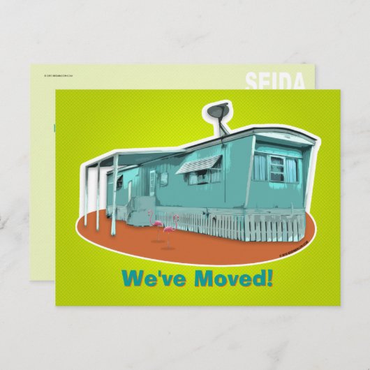 Mobile Zuhause "We ve Moved" Postkarte (Vorne/Hinten)