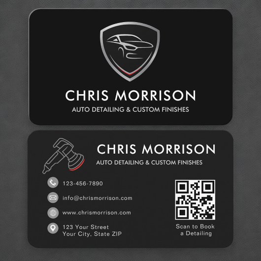 Mobiler Auto-Detailing-Autowasch-QR-Code Visitenkarte