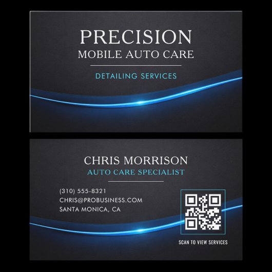 Mobiler Auto-Pflege-QR-Code Professional Visitenkarte