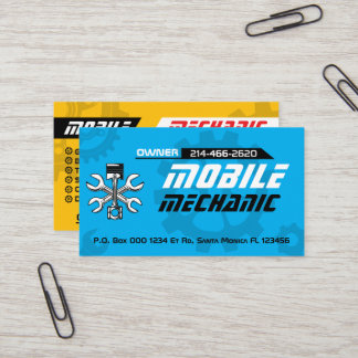 Mobiler Automechaniker Auto-Reparatur Editable Visitenkarte