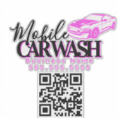 Mobiler Autowasch-Detailing-Geschäft QR-Code Aufkleber (Vorderseite)