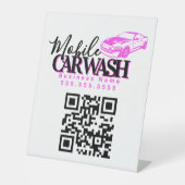 Mobiler Autowasch-Detailing-Geschäft QR-Code Sockelschild (Vorderseite)