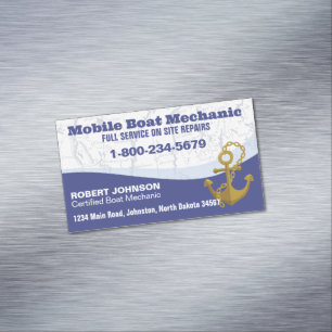 Mobiler Bootsmechaniker Magnetische Visitenkarte