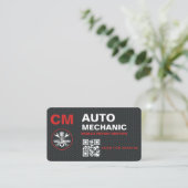 Mobiler KFZ-Mechaniker QR-Code Visitenkarte (Stehend Vorderseite)