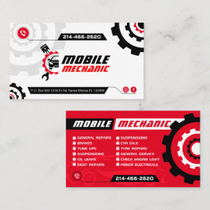 Mobiler Mechaniker, Auto-Reparatur, Autoreparatur, Visitenkarte