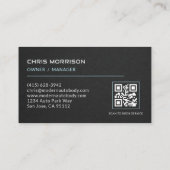 Mobiler Mechaniker-Dienst QR-Code Professionell Visitenkarte (Rückseite)