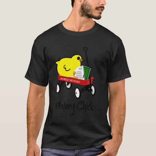 Mobiler Notar Chick Red Wagon Vertragsstempel Nota T-Shirt (Vorderseite)