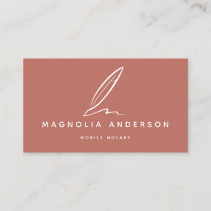 Mobiler Notar Feder   Terrakotta Visitenkarte