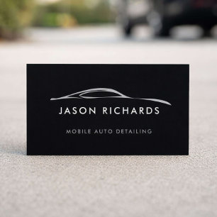 Mobiles Auto-Detailing-Logo Schwarz Visitenkarte
