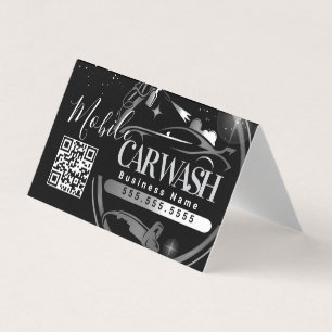 Mobiles Autowasch-Detailing - Geschäft-Logo QR-Cod Visitenkarten