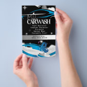 Mobiles Autowasch-Detailing-Logo Blau Flyer (Handgriff)
