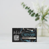 Mobiles Autowaschdetailing - Geschäftslogo QR-Code Visitenkarte (Stehend Vorderseite)
