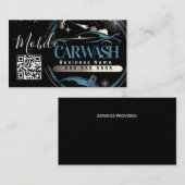 Mobiles Autowaschdetailing - Geschäftslogo QR-Code Visitenkarte (Vorne/Hinten)
