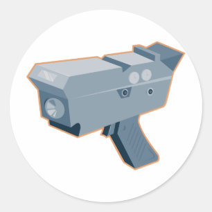 mobiles Geschwindigkeitskamera-Radargewehr Retro Runder Aufkleber