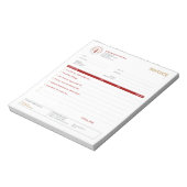 Mobiles Notar-Rechnungstemplate-Checkliste Rot Notizblock (Rotiert)