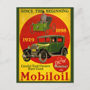 Mobiloil Vintage Poster restauriert Postkarte