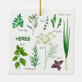 Möblierte Kräuter Design Keramik Ornament