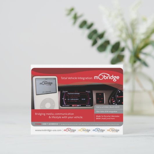 mObridge USA pre-SEMA postcard Postkarte (Stehend Vorderseite)