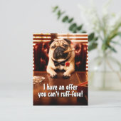 Mobster Dog Einladungspostkarte (Stehend Vorderseite)